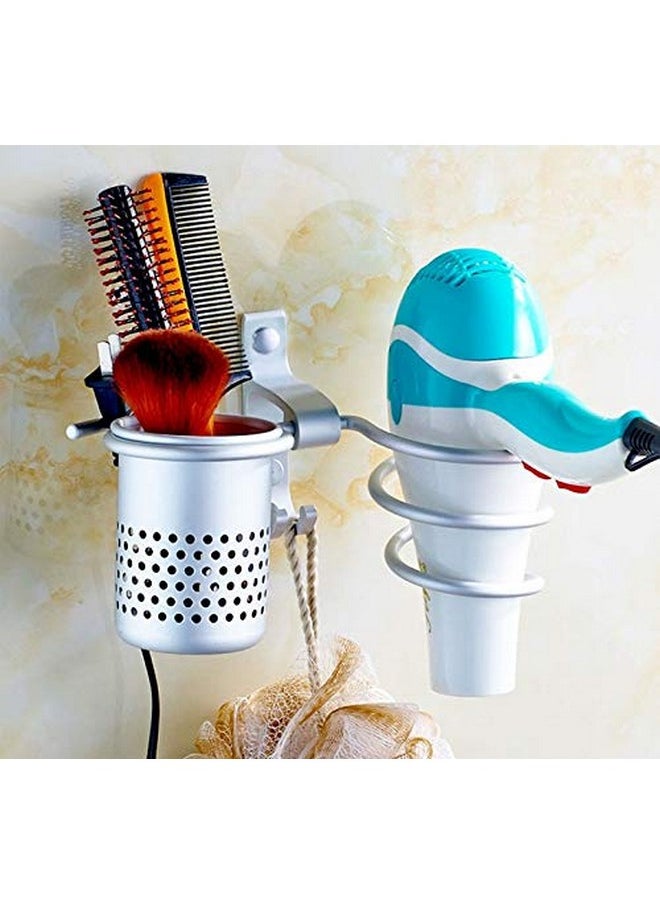 Hovico - Wall Mount Hair Dryer Hanging Rackbasket For Hair Dryer Flat Iron Curling Wand Hair Straightener Brushes Holds Hot Tools (Black) - Image 1