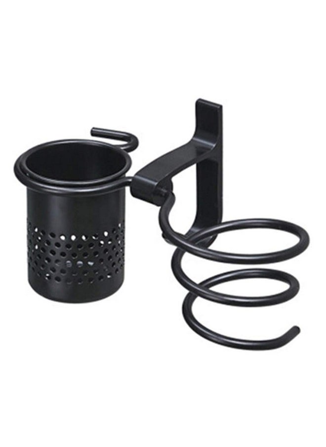 Hovico - Wall Mount Hair Dryer Hanging Rackbasket For Hair Dryer Flat Iron Curling Wand Hair Straightener Brushes Holds Hot Tools (Black) - Image 1