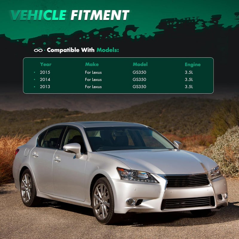 SCITOO 3PCS Front Bumper Lip Compatible for 2013-2015 for Lexus for GS-Series Base Front Lip Spoiler Glossy Black (PP) Plastic Air Dam - Image 2