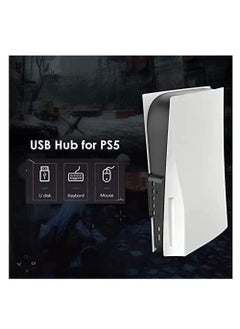 Y&D USB hub For PS5 , 2.0 3.0 High-Speed Expansion Adapter,with a Type c Port,A Charging Port and 4 Extension Ports,Perfect Hub Designed for (Black)  - Image 3