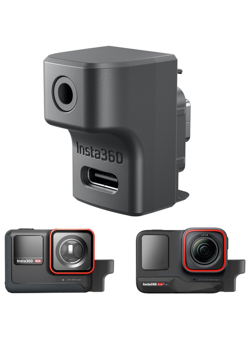 Excefore - Insta 360 Ace Pro Mic Adapter for insta360 Ace Accessories, External Microphones Type-C and 3.5mm Audio Ports Compatible with insta360 Ace, insta360 Ace Pro - Image 1