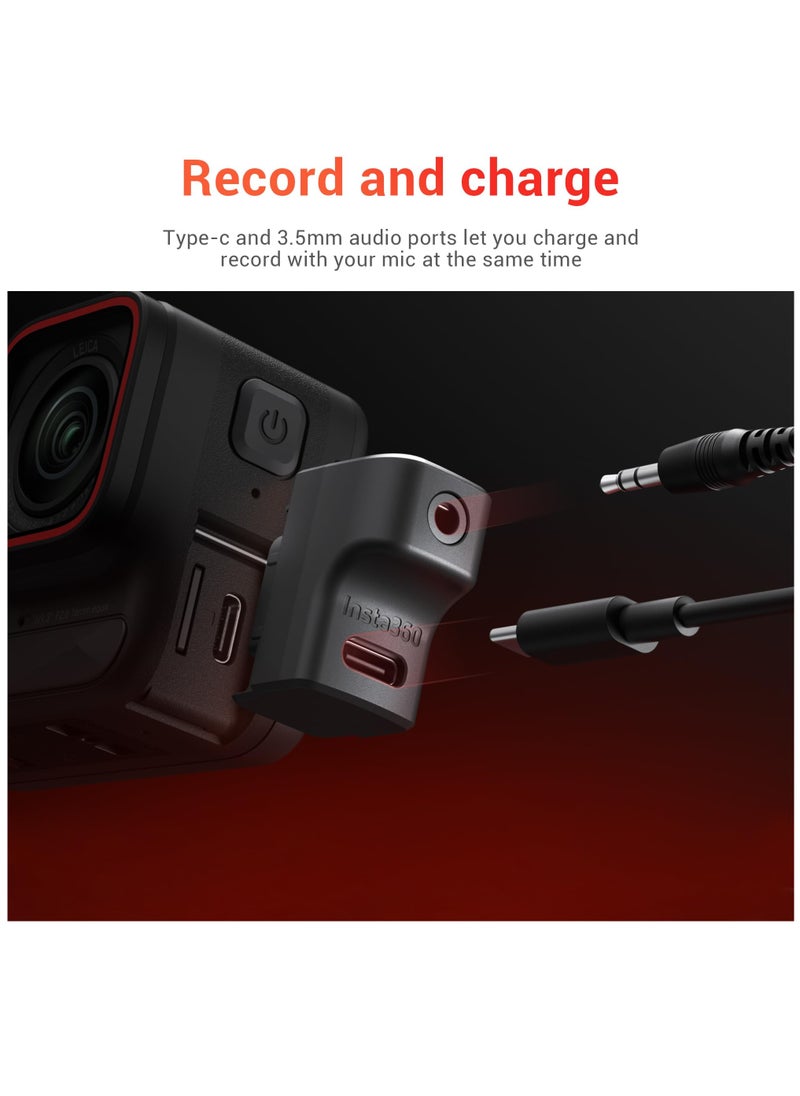 Excefore - Insta 360 Ace Pro Mic Adapter for insta360 Ace Accessories, External Microphones Type-C and 3.5mm Audio Ports Compatible with insta360 Ace, insta360 Ace Pro - Image 1