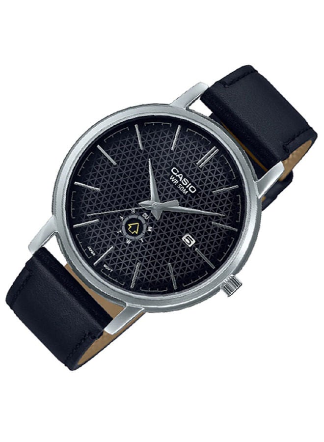 CASIO Men Watch Analog Black Dial Leather Band MTP-B125L-1AVDF - Image 2