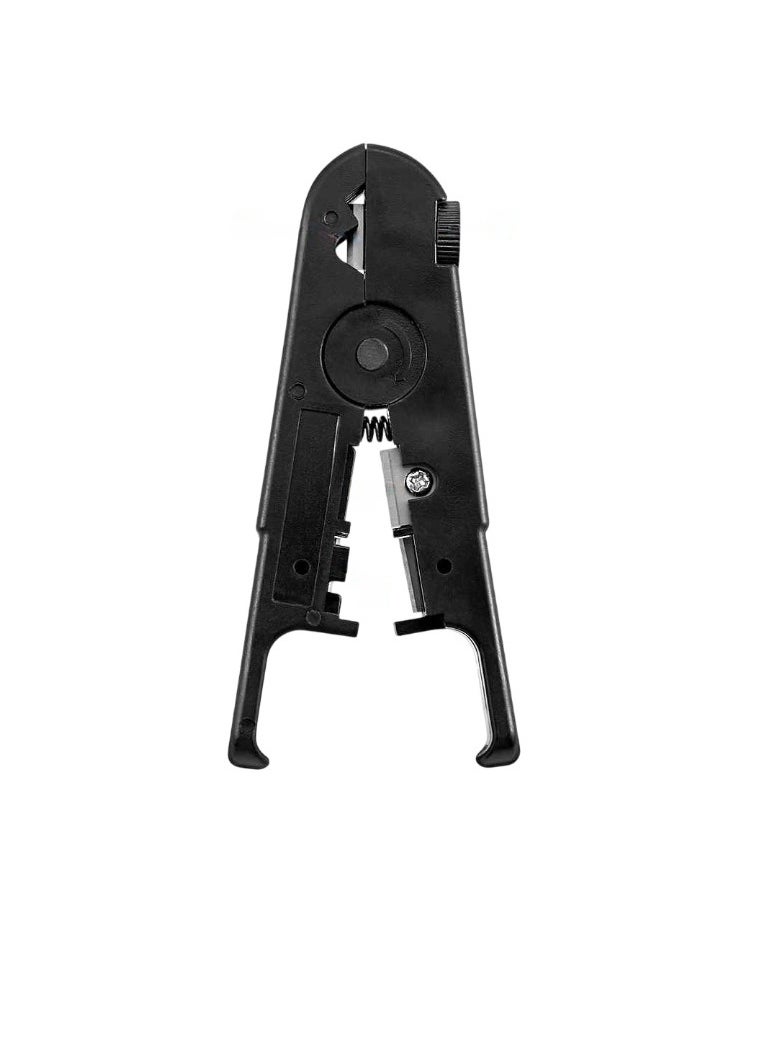 Generic - Automatic Stripping Pliers, Universal Coaxial Cable Wire Stripper, Lightweight Portable Rotating Manual Stripper With Knob, Dual Purpose Network Tool For Peeling And Cutting, (1pc, Black) - Image 1