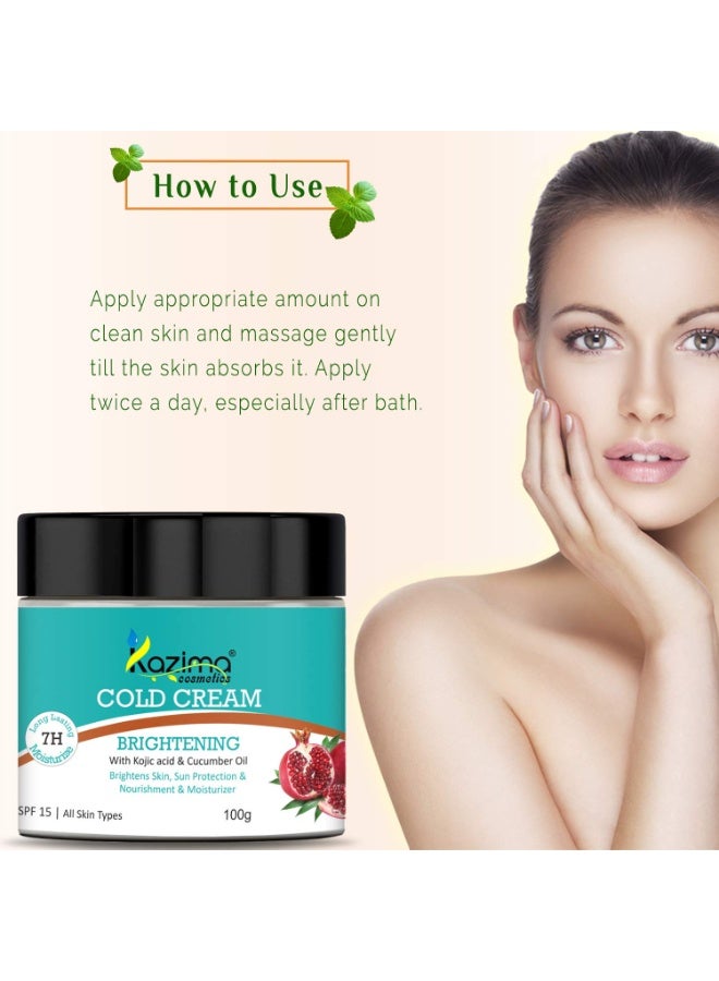 KAZIMA Brightening COLD CREAM (100g) SPF15 with Kojic Acid & Cucumber Oil - Image 2
