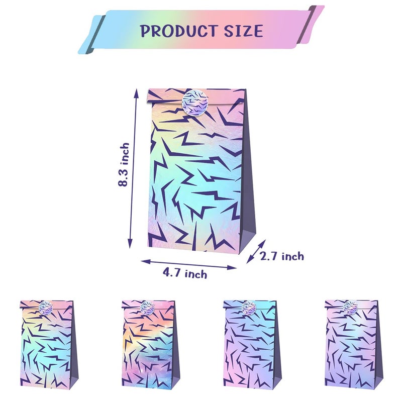 JU XIN Purple Demon Party Gift Bags, Purple Demon Theme Party Bags with Stickers, Kids' Birthday Party Favor Bag - Image 2