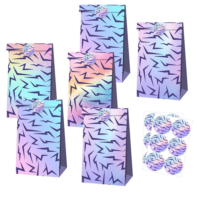 JU XIN Purple Demon Party Gift Bags, Purple Demon Theme Party Bags with Stickers, Kids' Birthday Party Favor Bag - Image 1