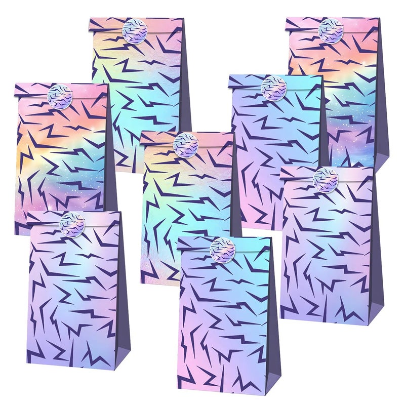 JU XIN Purple Demon Party Gift Bags, Purple Demon Theme Party Bags with Stickers, Kids' Birthday Party Favor Bag - Image 3