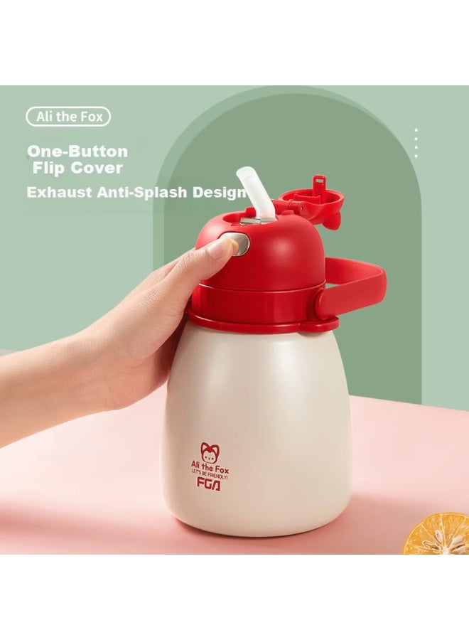 Fga Fuguang Large Capacity Insulated Tumbler 316l Stainless Steel High-value Straw Water Bottle For Women Students 820ml Green - Image 2
