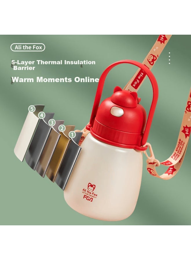 Fga Fuguang Large Capacity Insulated Tumbler 316l Stainless Steel High-value Straw Water Bottle For Women Students 820ml Green - Image 3