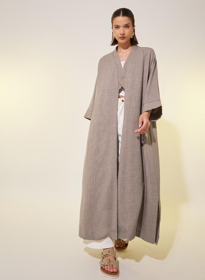 Take Two Solid Elbow Sleeve A-Line Kimonos - Image 2