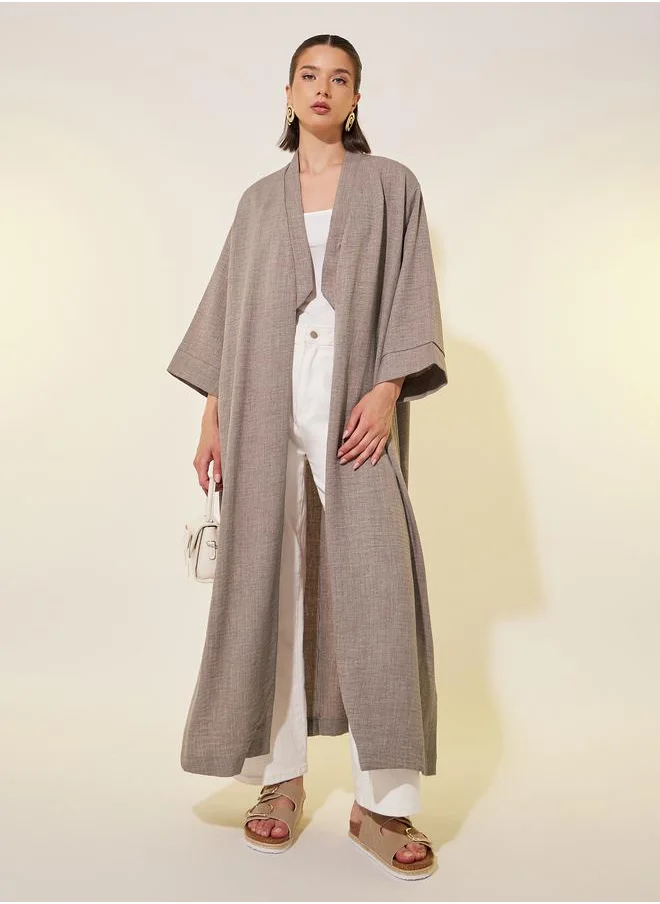 تايك تو Take Two Solid Elbow Sleeve A-Line Kimonos