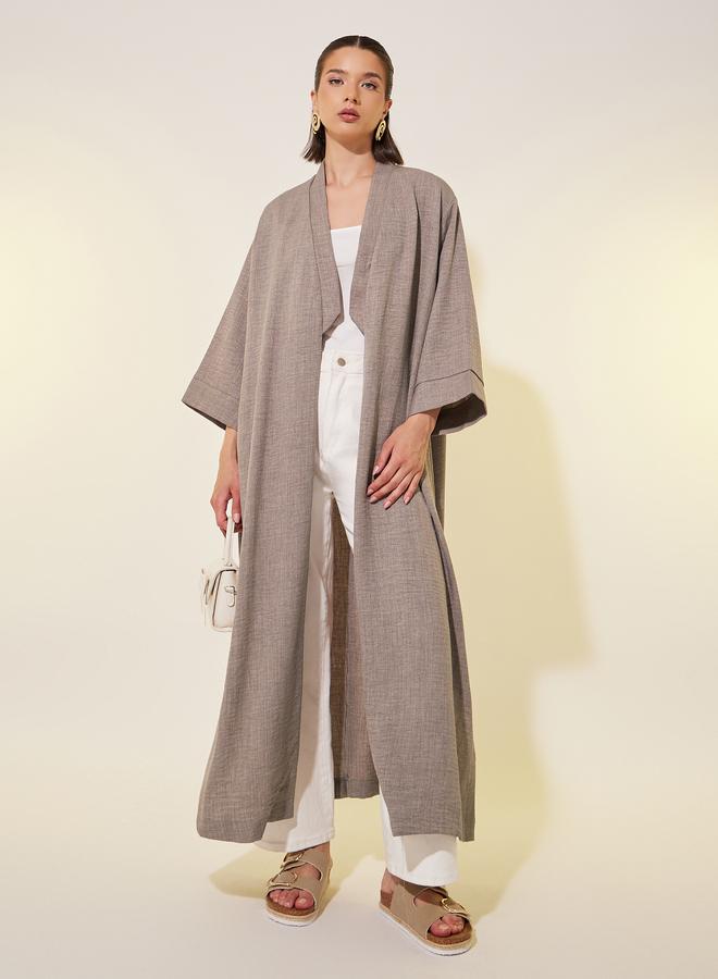 Take Two Solid Elbow Sleeve A-Line Kimonos - Image 1