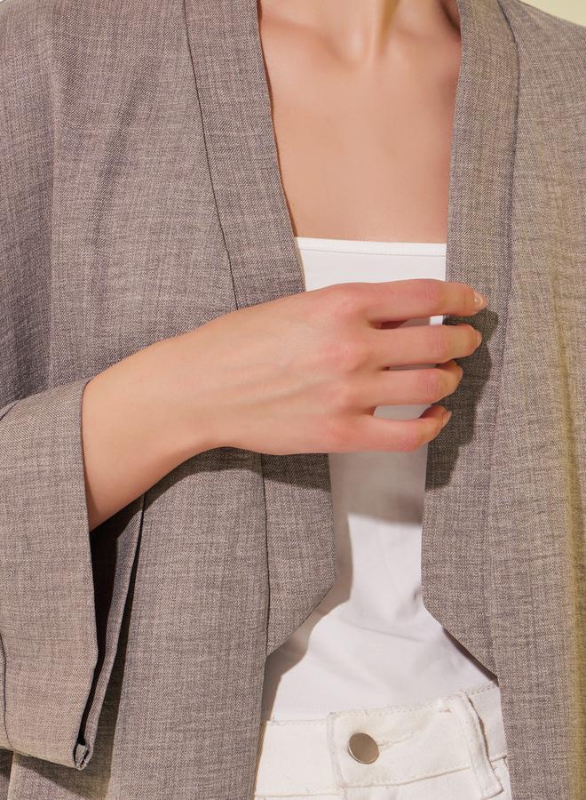 Take Two Solid Elbow Sleeve A-Line Kimonos - Image 4