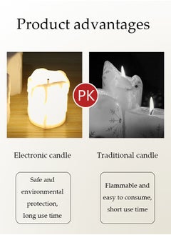ZENHOME 12-Piece LED Candle Set Flameless Waterproof CandleLights for Outdoor Wedding Party Decor Battery Operated Decor Lights with Soft Flickering Event Decorations Warm White Light Romantic LED Flameless Candles ﻿  - Image 3