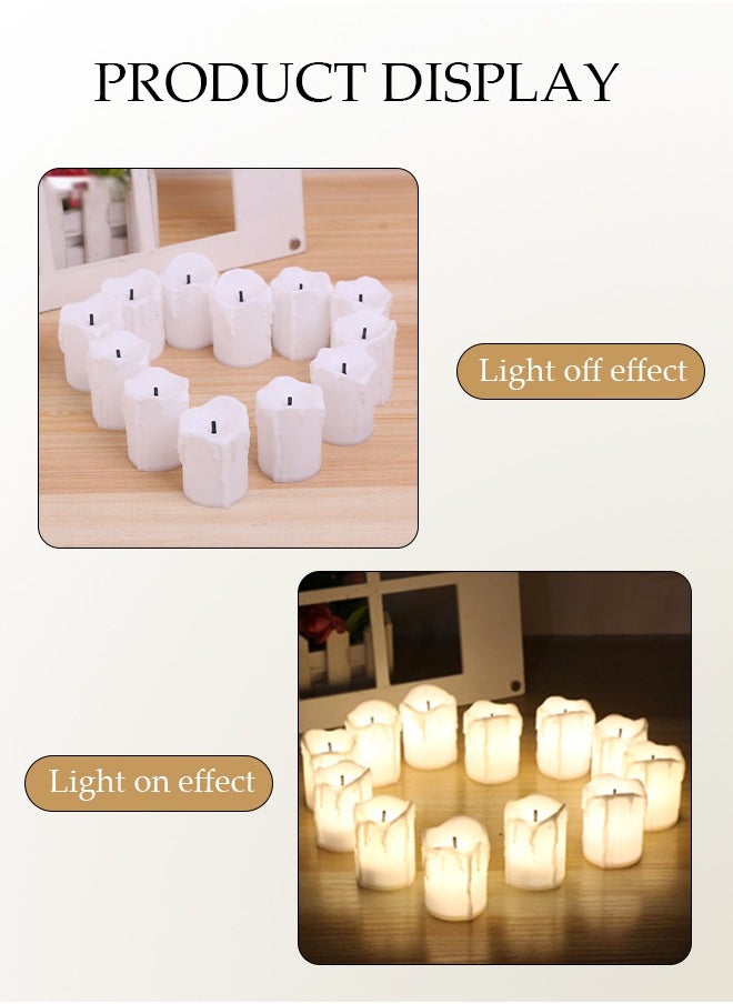 ZENHOME 12-Piece LED Candle Set Flameless Waterproof CandleLights for Outdoor Wedding Party Decor Battery Operated Decor Lights with Soft Flickering Event Decorations Warm White Light Romantic LED Flameless Candles ﻿  - Image 5