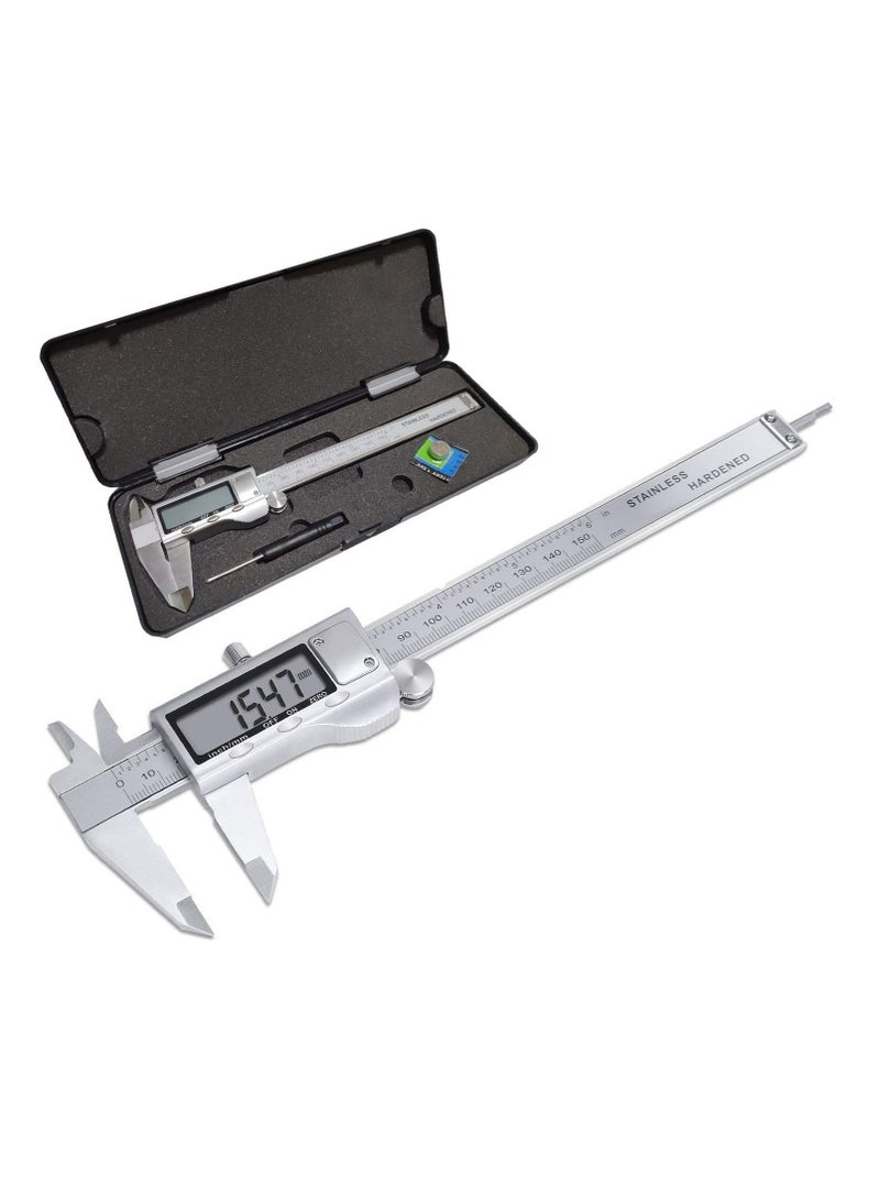 Electronic Digital Caliper LCD 0 to 6 inch inch /mm Conversion Automatic Shutdown Function White /Black Very Suitable for Home /Jewelry /DIY Measurement etc  - Image 1