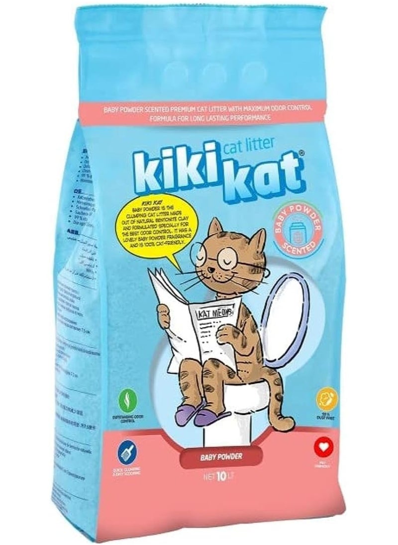 Cat Litter KikiKat Cat Litter Baby Powder 10L  - Image 1