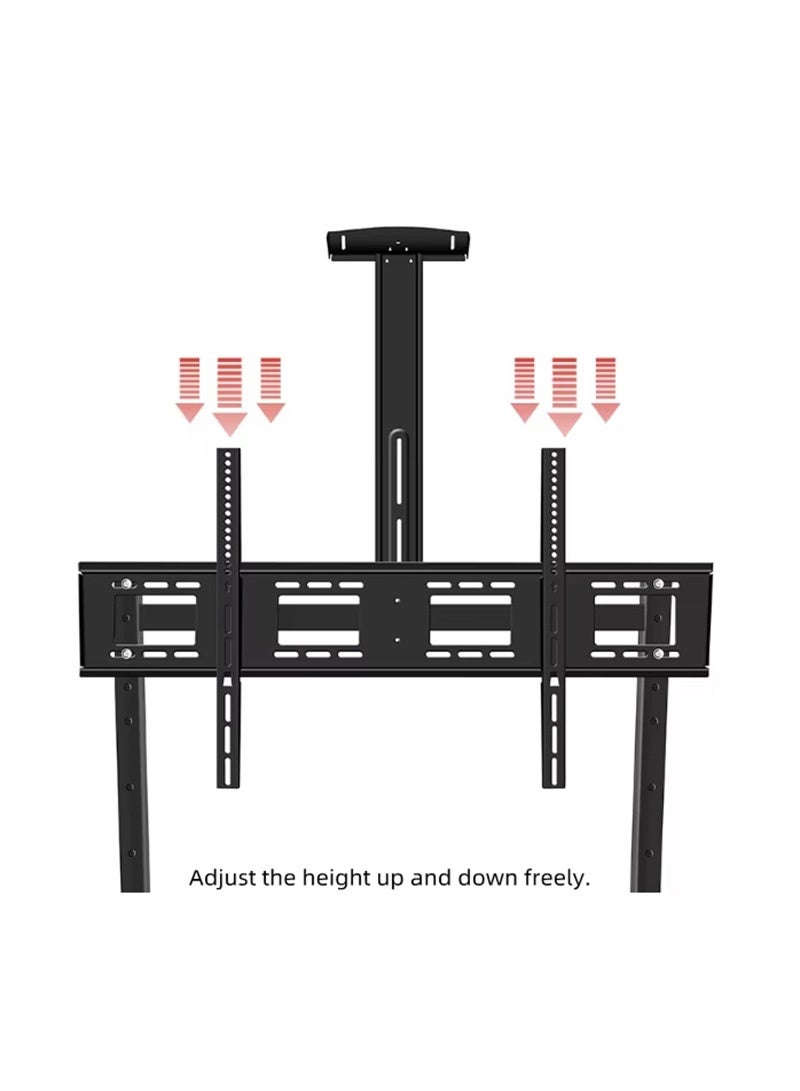 إيه جي دي عربة تلفزيون متحركة، قابل للتعديل، من 32 حتى 75 بوصة، مع حامل موبايل، للاجتماعات والمؤتمرات والمعارض - Image 5