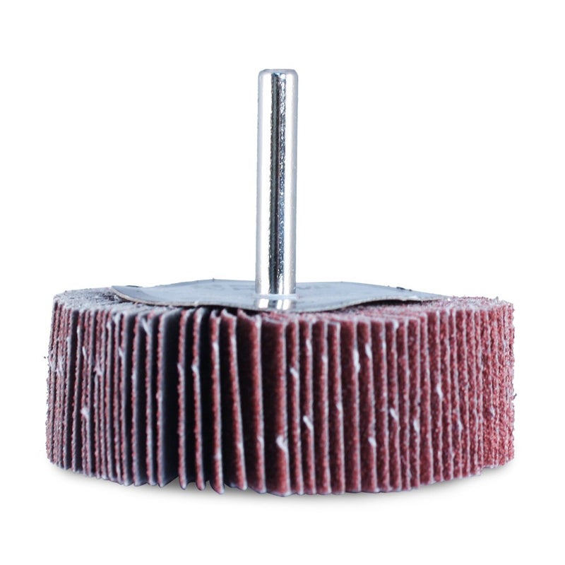 BHA Aluminum Oxide Shank Mounted Flap Wheels, 3” x 1” x 1/4”, 60 Grit - 5 Pack - Image 3