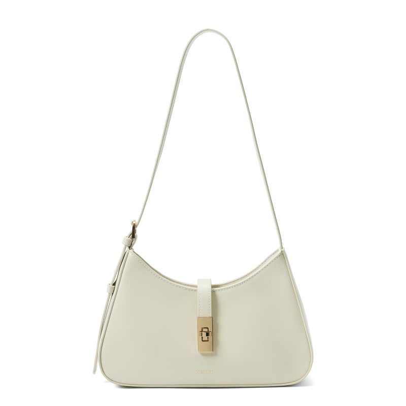 Keyli Shoulder Bag Purses for Women Fashion Waterproof Vegan Leather CrossBody Bags Small Cute Handbags Hobo Bags Satchels Purse Tote Bag with Adjustable Strap Cream - Image 1