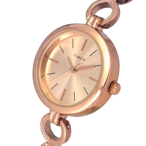 TIMEX Classics Analog Watch for Women with Rose Gold Round Dial & Rose Gold Brass Bracelet Band Water Resistant Women's Wrist Watches - TWEL11434 - Image 3