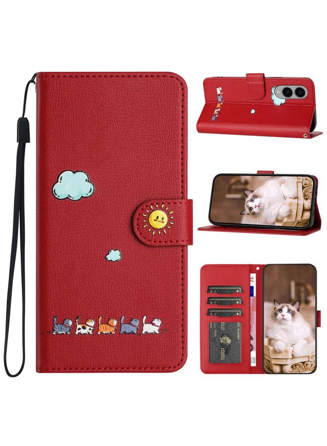 اس-توب جراب جلدي لهاتف Samsung Galaxy S25 Edge 5G برسومات قطط كرتونية - Image 1