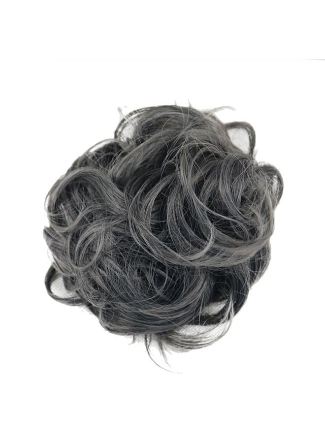 NIBEMINENT Scrunchie Twirl Piece Curly Messy Bun Hair Wig Ash Grey/Black 5x5x5cm
