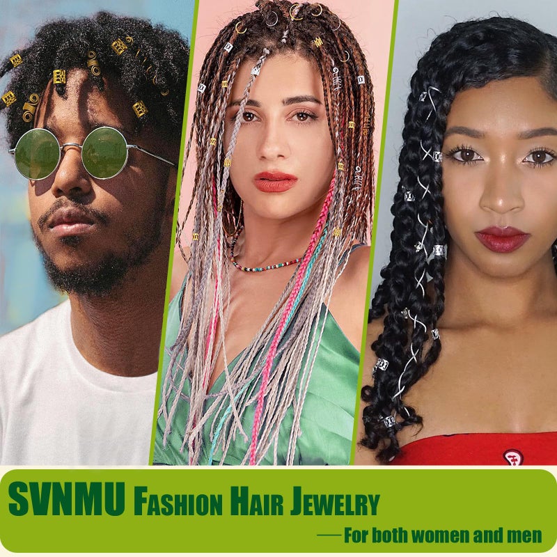 SVNMU 280 Pcs Gold Hair Jewelry for Braids Dreadlock Locs Metal Hair Clips Accessories for Women,Adjustable Hair Cuff Coils Rings Charms Braiding Decoration - Image 5