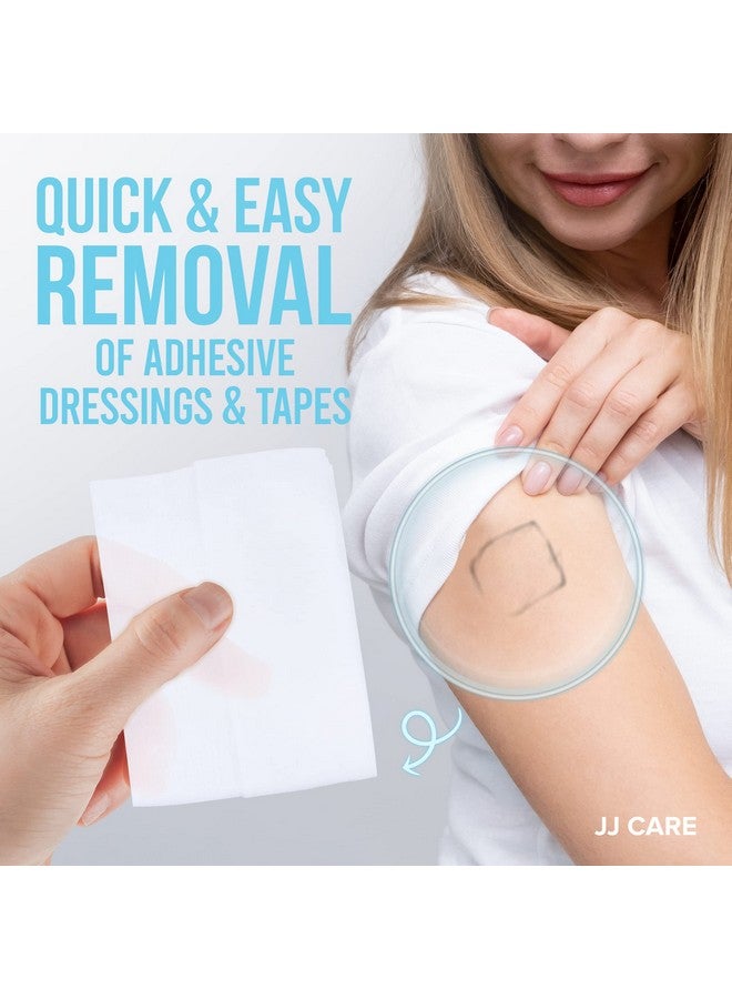 JJ CARE JJ CARE Adhesive Remover Wipes (Pack of 100) 6”x7” Large Stoma Wipe, Individually Packed No Sting Medical Adhesive Remover for Skin, Ostomy, Stoma, Colostomy Devices and Dressings  - Image 1