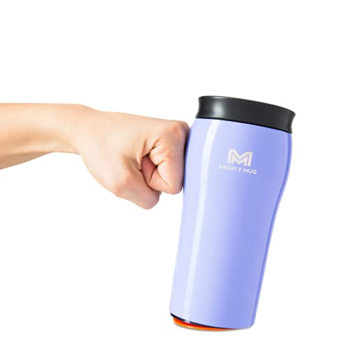 Mighty Mug | The Untippable Mug | Grips When Hit, Lifts for Sips | Insulated Stainless Steel Tumbler | Cupholder Friendly | Gifts for Women Men All | Leakproof | 4 Hours Hot /24 Cold | 12oz | Lavender - Image 1