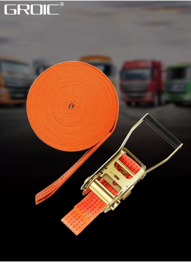 GROIC - Tie-Down Cam Straps, Ratchet Tie Down Straps 5M Long Lashing Straps,2.5Ton Capacity Securing Straps,Trailer Tightening Belt - Image 1