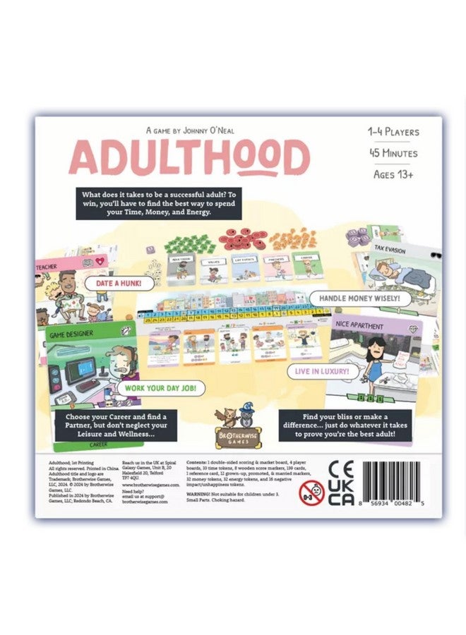 Brotherwise Games Adulthood - Relatable Life Strategy Board Game, Navigate Challenges of Growing Up, Fun for 1-4 Players, Ages 13+ - Image 3