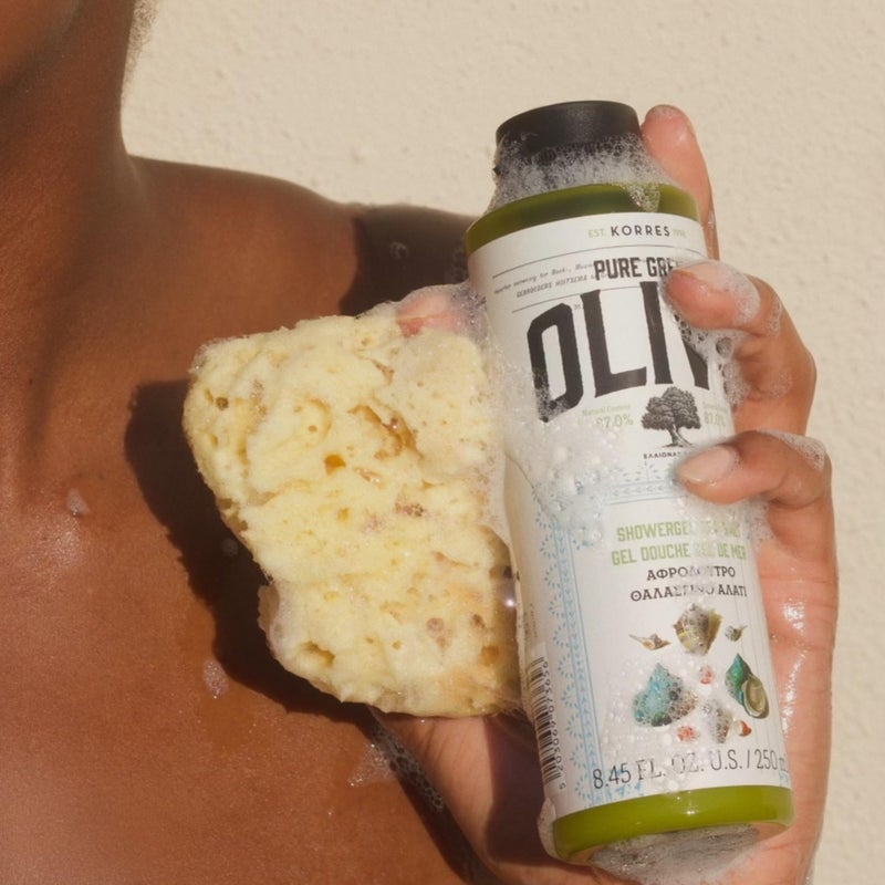 KORRES Olive Oil Shower Gel for Dry Skin, Moisturizing Body Wash Cleanser Made with Pure Greek Olive Oil, Hydrating and Nourishing Bath Soap for Smooth, Supple Skin, Sea Salt Scented, 8.45 fl oz - Image 3