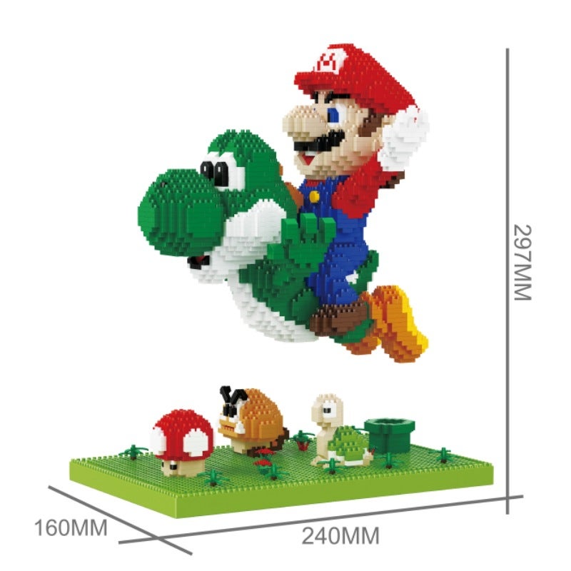 Lp Miniature Small Particle Building Blocks Assembled Toys Cartoon Series Puzzle Mary Yao West Blue Fat - Image 5