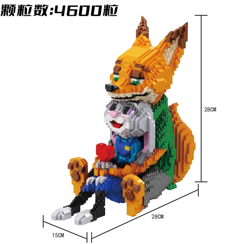 Lp Miniature Small Particle Building Blocks Assembled Toys Cartoon Series Puzzle Mary Yao West Blue Fat - Image 3