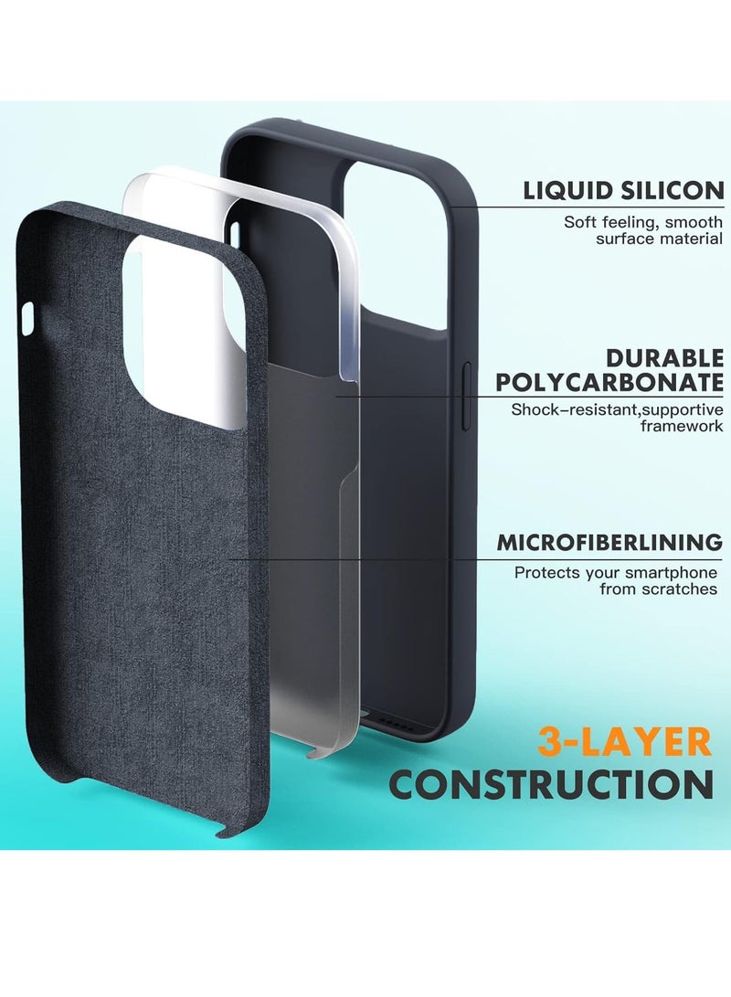 ELTRAZONE Liquid Silicone Case for iPhone 14 Pro 6.1-Inch - Full Rubber Protection, Anti-Scratch, Drop Proof (Black) - Image 3