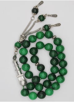 FASHION LINE Muslim Traditional Stone Rosary 33 Prayer Tasbih/Beads Green  - Image 1