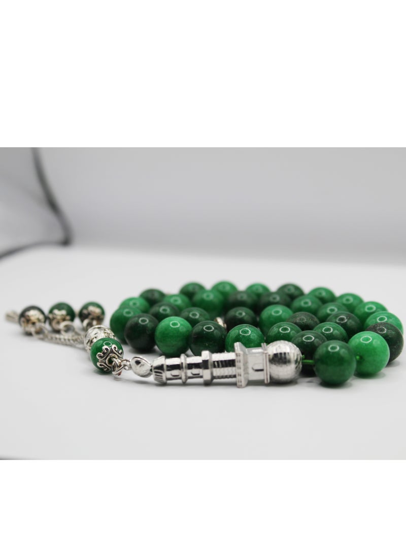 FASHION LINE Muslim Traditional Stone Rosary 33 Prayer Tasbih/Beads Green - Image 2