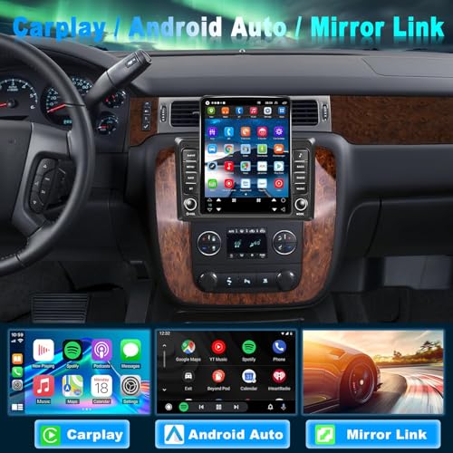 IKASEFU 9.7inch Car Radio for Chevy Chevrolet Silverado GMC Sierra 2007 2008 2009 2010 2011 2012 2013 with Wireless Carplay Android Auto IPS Bluetooth Touchscreen Stereo GPS WiFi [2+32G] - Image 3