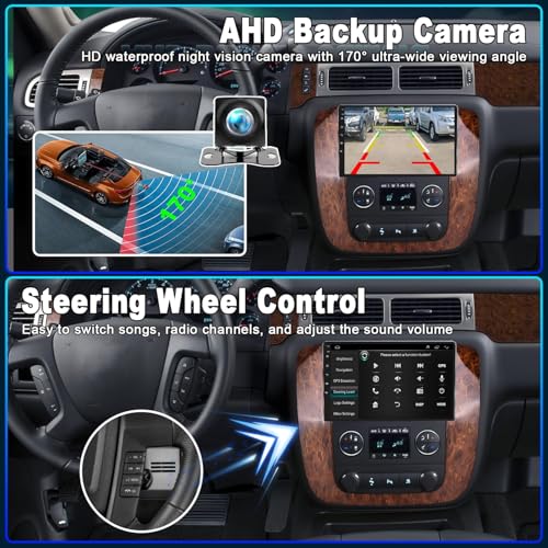 IKASEFU 9.7inch Car Radio for Chevy Chevrolet Silverado GMC Sierra 2007 2008 2009 2010 2011 2012 2013 with Wireless Carplay Android Auto IPS Bluetooth Touchscreen Stereo GPS WiFi [2+32G] - Image 5