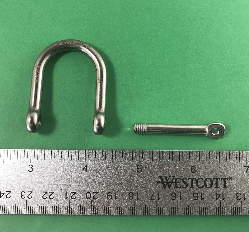 US Stainless Stainless Steel 316 Wide D Shackle - Image 2
