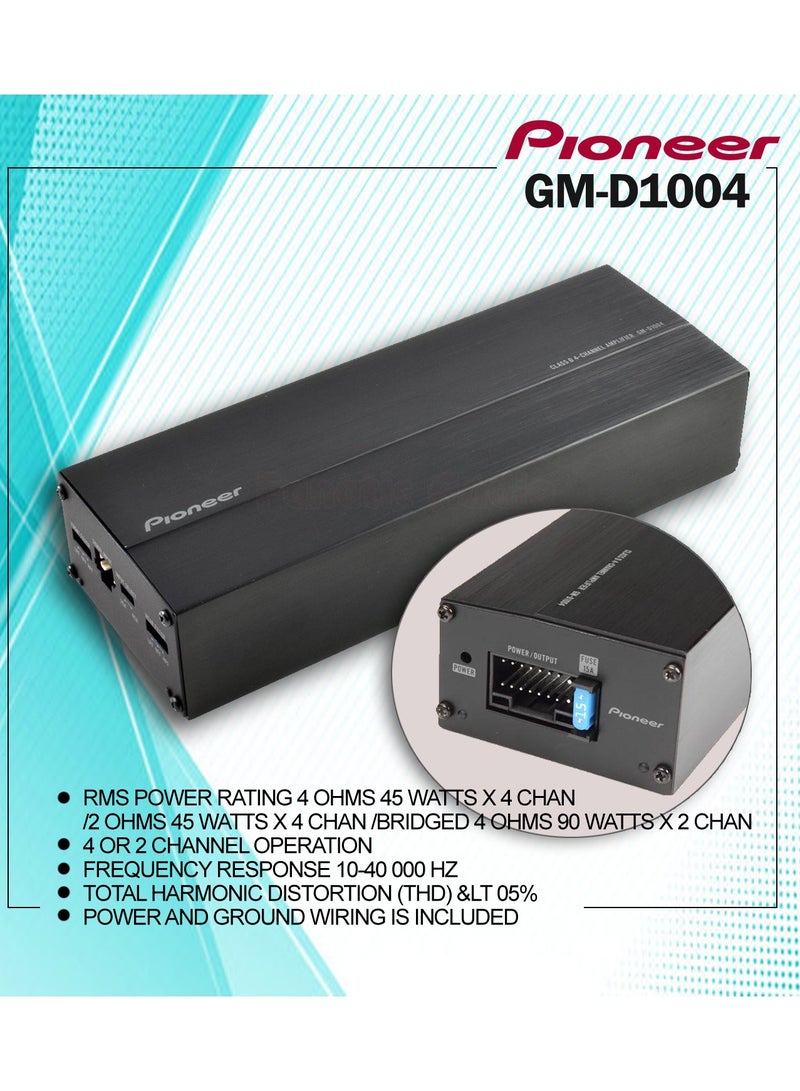Gm-D1004 Easy To Install, 4-Channel Car Amp With Tvc Concept And Input Sensor (400W)