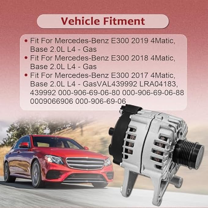 HonHuCo 000906690680 Alternator 250A Compatible with Mercedes-Benz E300 2.0L 2017-2019 555334RIV 89216370 0009066906 - Image 3