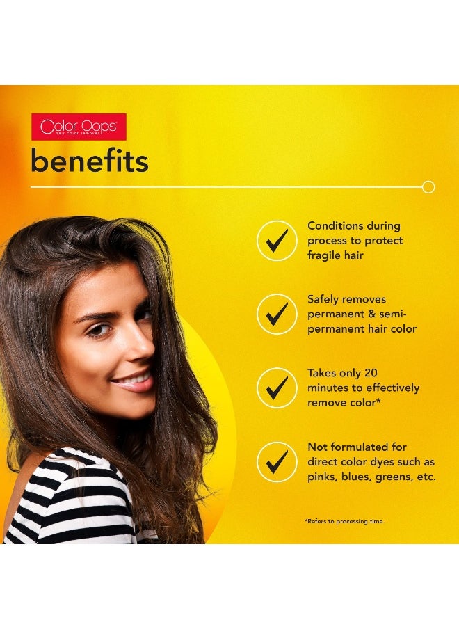 Color Oops - Color Oops Extra Conditioning Hair Color Remover 1 Application Hair Dye Remover Processes in 20 Minutes Safely Removes Permanent SemiPermanent Dye Ammonia Bleach Free - Image 1