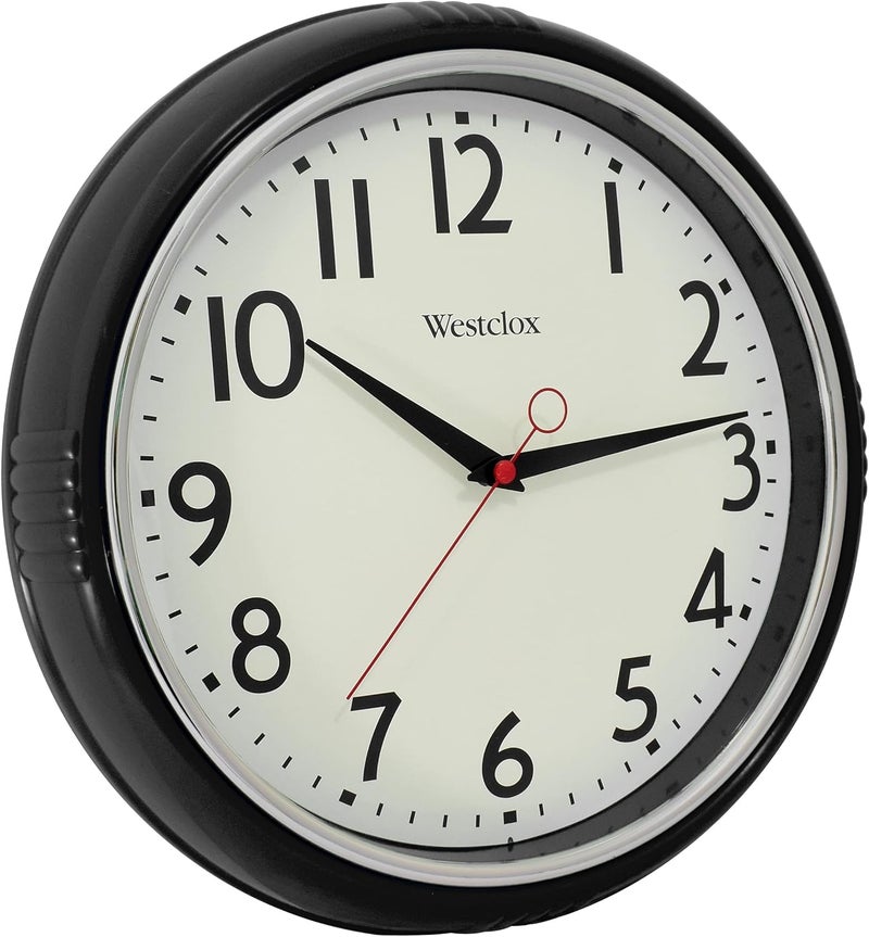 Westclox 1950s Retro Wall Clock for Men and Women Vintage Quartz Battery Operated Decorative Wall Clock Large EasytoRead Numbers Black 12 - Image 3