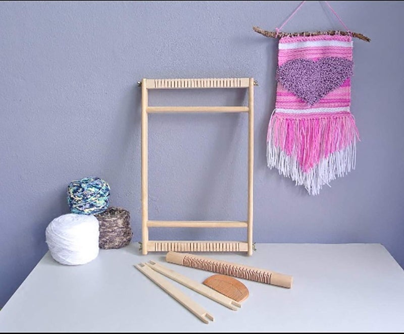 Yesland Multi-Craft Weaving Loom - Wooden Loom Large Frame Handcraft for Kids and Beginners -15.6 x 9.7 x 1.2 Inches - Image 5