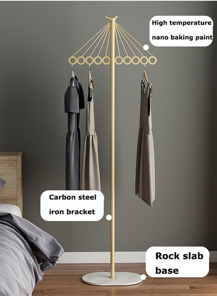 MIXDE Coat Rack,Freestanding Clothes Stand Rack with Marble Base,Metal Garment Rack Hall Coat Tree,Space-Saving Clothes Hanger Organizer for Hanging Clothes,Handbags,Umbrella - Image 3