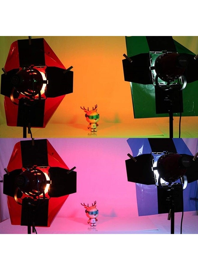 Meking 6pcs 16x20in Lighting Gels Filter with Wooden Clips for Gels, Transparent Color Correction Roll Film Plastic Sheet for Led Flash Strobe Light, 6 Colors - Image 3