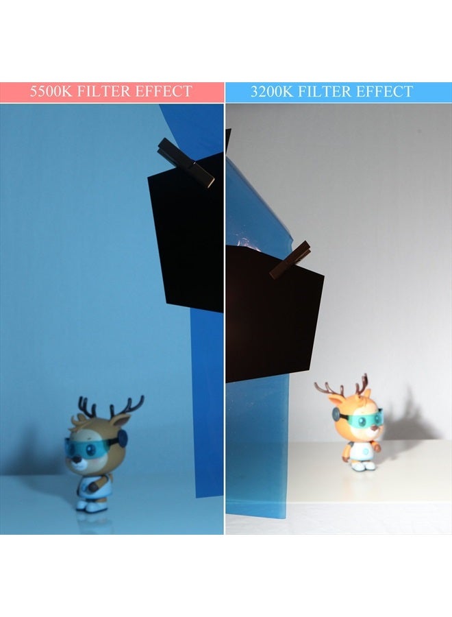 Meking 6pcs 16x20in Lighting Gels Filter with Wooden Clips for Gels, Transparent Color Correction Roll Film Plastic Sheet for Led Flash Strobe Light, 6 Colors - Image 5